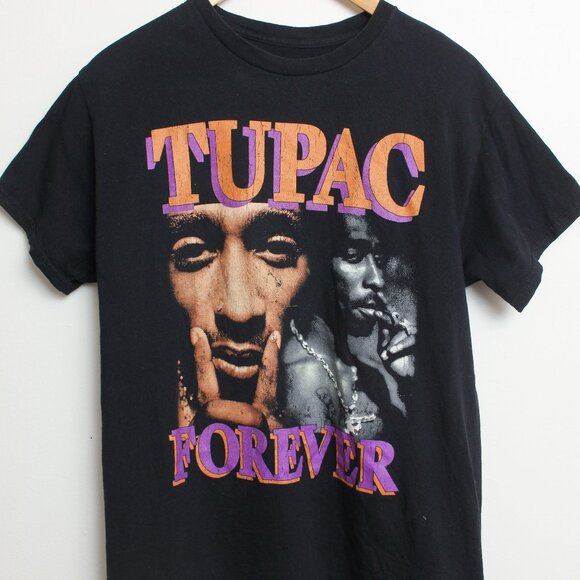 Tupac Forever Shirt Men Medium Black Me Against The World Distressed Rap Tee - Picture 11 of 11
